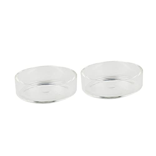 Kisangel 3pcs Round Glass Shrimp Feeding Dish Crystal Shrimp Food Basin for Aquarium Durable Feeder Bowl for Fish and Reptiles Tank Ornament and Supplies - size: Size 1