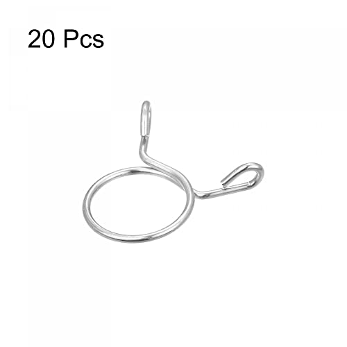 uxcell Fuel Line Hose Clips, 20pcs 20mm ID Fit 21.5-22mm OD Hose 304 Stainless Steel Water Pipe Air Tubing Spring Hose Clamps for Motorcycle Scooter - size: 20mm