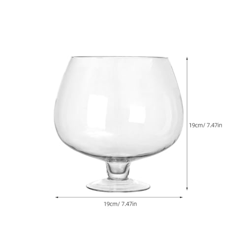 UKCOCO Elegant Glass Fish Bowl: Multi-Functional Betta Fish Tank, Desktop Goldfish Aquarium - Clear Glass Vase for Home Office Decor, 7.47 Inch