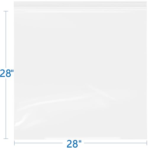 iMailer- 28" x 28" 50 Pack- 2 Mil Resealable Zip Bags- Clear Plastic Bags with Zip Top Lock for Storage, Organizing, Crafts, Travel - size: 28" x 28" 50 Pack