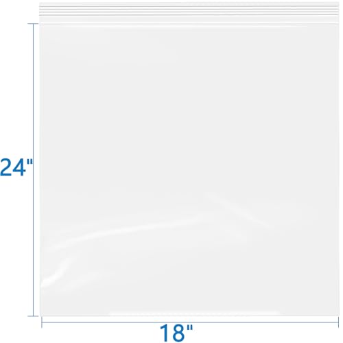 iMailer- 18" x 24" 100 Pack- 2 Mil Resealable Zip Bags- Clear Plastic Bags with Zip Top Lock for Storage, Organizing, Crafts, Travel - size: 18" x 24" 100 Pack