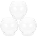 Desktop Fish Tank Globe Small Plastic Fish Bowl 3-Pack 5.90X5.90X5.11In Office Aquarium Household Decor - size: 15X15X13CM