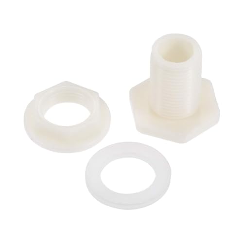 Bulkhead Fitting, G1/2 Male, Tube Adaptor Pipe Fitting with Silicone Gasket, Water Tank Connector for Rain Barrels Aquariums Water Tanks Tubs Pools Spigot, 4pcs - size: G1/2