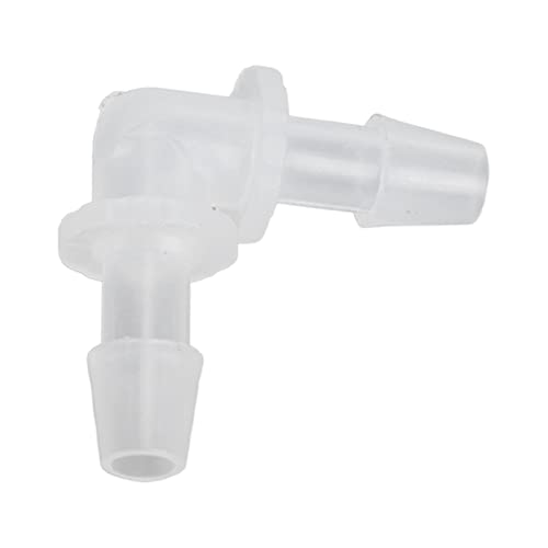 SUNGOOYUE Plastic Fitting 90 PE Elbow Hose Connector 6.4mm Same Diameter Tube Fitting for Pump Tube and Silicone Fish Tank Hose Connection Antiscratch Antirust (6.4mm) - size: 6.4mm