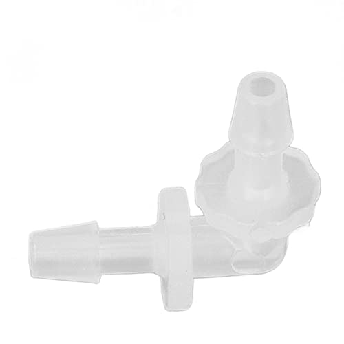 12Pcs Premium Plastic Hose Barb Fittings Elbow Connector Right Angle Barbed Splicer Adapter for Aquarium Lab Tubing Durable PP Material (3.9mm) - size: 3.9mm