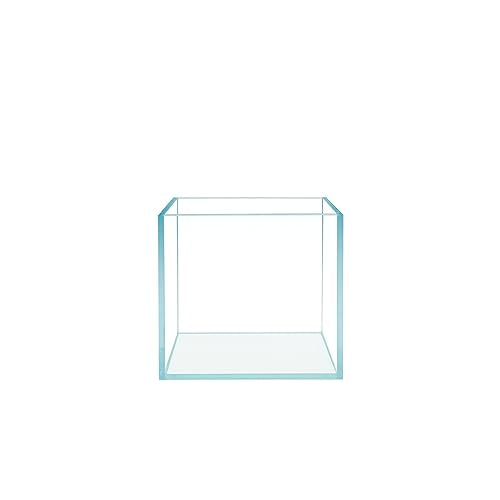 Cube Rimless Frameless Extra Clear All Glass Aquarium, Low Iron Glass Tank, 5mm Glass, White Leveling Mat Included, w/Lids Options - size: 2 GAL 7.8x7.8x7.8 in