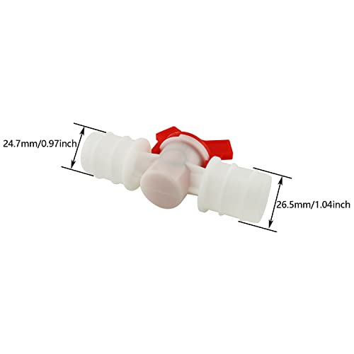 DGZZI Barbed Ball Valve 2PCS 1-Inch ID in-Line Ball Valve Shut-Off Switch with Hose Barb with Hose Barb for Drip Irrigation and Aquariums White - size: 1 Inch