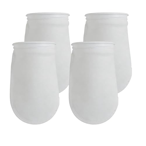 ALEGI 4 Pack Aquarium Filter Socks 4 inch by 7 Inch Long, 200 Micron - 4 Inch Ring Aquarium Felt Filter Bags - size: 4 by 7 In - 4Pack