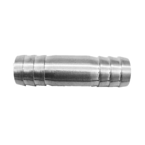 Stainless Steel Hose Barb 1-1/2" Splicer Mender Union Tubing Coupling Fittings with Hose Clamps Air Water Fuel Oil (pack of 2) - size: 1-1/2" Hose Barb