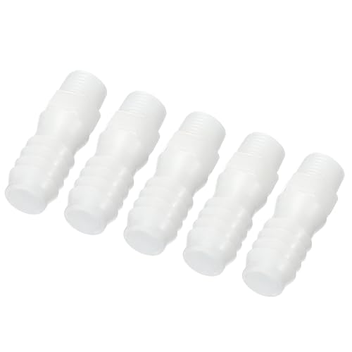 PATIKIL 1/2" Barb x 1/4" G Male Connector, 5 Pcs Plastic Hose Barb Fitting Industrial Hose Barb to Pipe Fitting Connect for Water Liquid Air Fuel - size: 1/2" x 1/4"