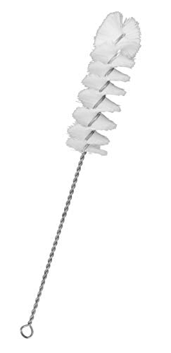 EISCO 12PK Nylon Cleaning Brushes with Fan-Shaped Ends, 9.25" - Twisted Stainless Steel Wire Handle - Ideal for 0.3" - 0.5" Diameter Tubes, Bottles, Cylinders, Flasks, Straws -