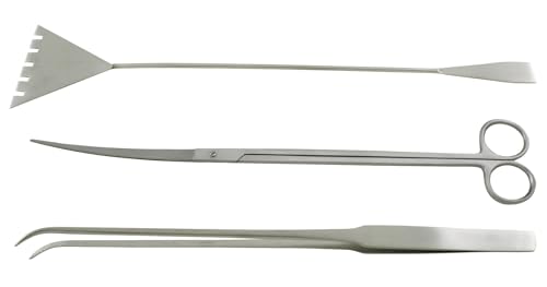 Aquarium Landscape Tool Kit Extra Long Stainless Steel Set of Scissors Tweezer Scraper Tools Fish Tank Plants Aqua Care Landscaping Complete Accessories Starter Pack