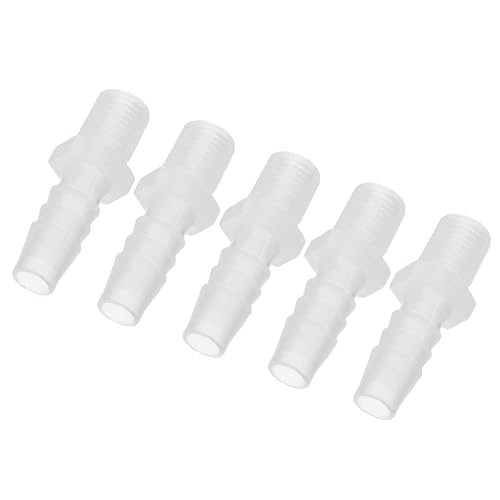 PATIKIL 3/8" Barb x 1/4" G Male Connector, 5 Pcs Plastic Hose Barb Fitting Industrial Hose Barb to Pipe Fitting Connect for Water Liquid Air Fuel - size: 3/8" x 1/4"