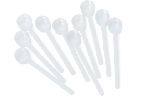 4 mL (3/4 Teaspoon) Long Handle Plastic Measuring Spoon for Coffee, Protein Powder, Pet Food, Spices, Grains, Dry Goods – Food-Grade BPA-Free (Pack of 10) - size: 4 mL | 1/4 Tablespoon | 3/4 Teaspoon