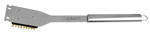 Cuisinart Stainless Steel 16.5" Long Handle Grill Cleaner Brush and Scraper for BBQ, Griddle, Grills, Cookout Tool, Grill Brush for Outdoor Grills BBQ Accessories - size: 16.5" Grill Brush and Scraper