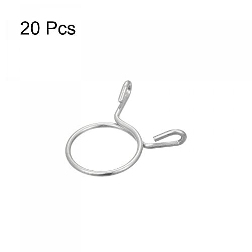 uxcell Fuel Line Hose Clips, 20pcs 21mm ID Fit 22.5-23mm OD Hose 304 Stainless Steel Water Pipe Air Tubing Spring Hose Clamps for Motorcycle Scooter - size: 21mm