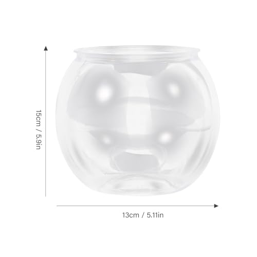 VICASKY Fish Bowl Goldfish Tank Round Bowls Large Small - Transparent Aquarium Terrarium Hydroponic Planter for Centerpieces Decor Desktop Fishbowl Unbreakable Transparent Pet Round Fish Tank Decor