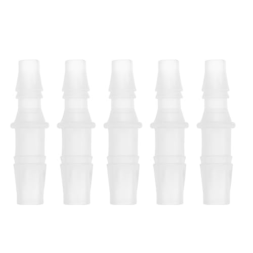 5 Pcs Aquarium Plastic Hose Barb Fitting 1/4" to 5/16" Hose ID Connectors Clear Plastic - size: 1/4"-5/16"