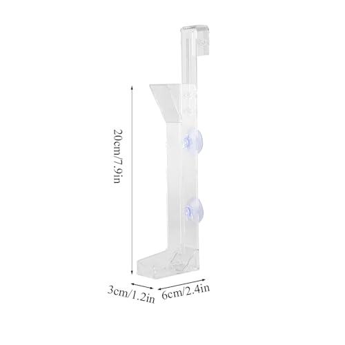 Acrylic Shrimp Feeding Tube, Shrimp Feeder Transparent Glass Shrimp Feeding Dish Tray with Suction Cups for Fish Jar Aquarium Crystal Shrimp Crabs Clams