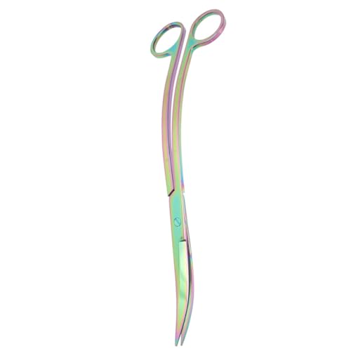INOOMP Stainless Steel Aquarium Plant Trimming Scissors Rainbow Wave Blades Portable Aquatic Plant Cutter for Fish Tank Aquascaping Tools