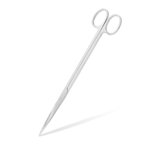 Mandala Crafts 12 Inches Silver Stainless Steel Straight Aquarium Scissors for Trimming Aquatic Plants – Long Aquascape Scissors for Fish Tanks, Hospital Tanks, Goldfish Bowls, and Terrariums - color: Stainless Steel Straight Scissors, size: 12 Inches