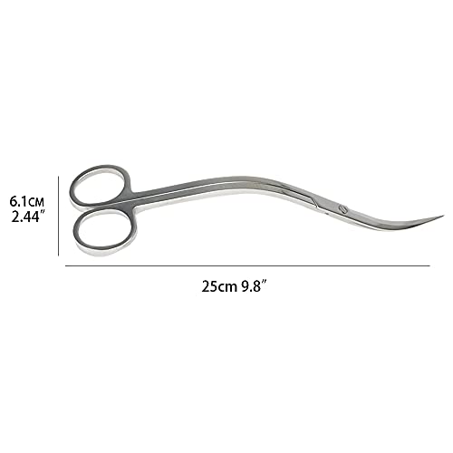 BROPC Stainless Steel Mirror Wave Scissors - 9.8" Aquarium Scissors for Saltwater and Freshwater Plant Trimming and Maintenance
