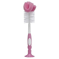 Dr. Brown's Reusable Sponge Baby Bottle Cleaning Brush with Suction Cup Stand, Scrubber and Nipple Cleaner, Pink 1-Pack - color: Pink Bottle Brush, size: 1-Pack
