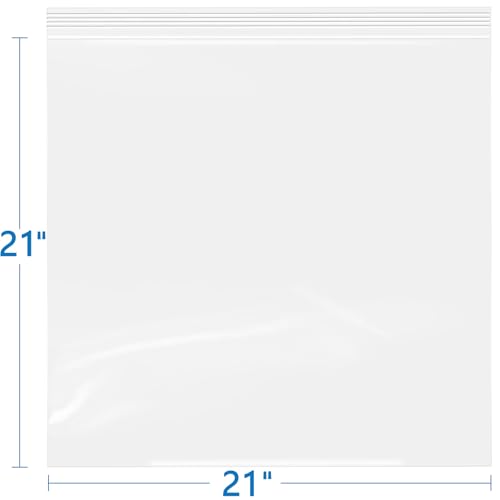 iMailer- 21" x 21" 50 Pack- 2 Mil Resealable Zip Bags- Clear Plastic Bags with Zip Top Lock for Storage, Organizing, Crafts, Travel - size: 21" x 21" 50 Pack