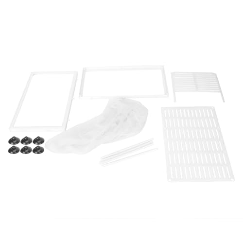 Aquarium Breeder Box with Suction Cups | Detachable Fish Hatchery & Isolation Enclosure | Multi - Functional Incubator for Fry/Unwell Fish/Shrimp | Secure Plastic & Mesh Design (Large with - size: Large with partition
