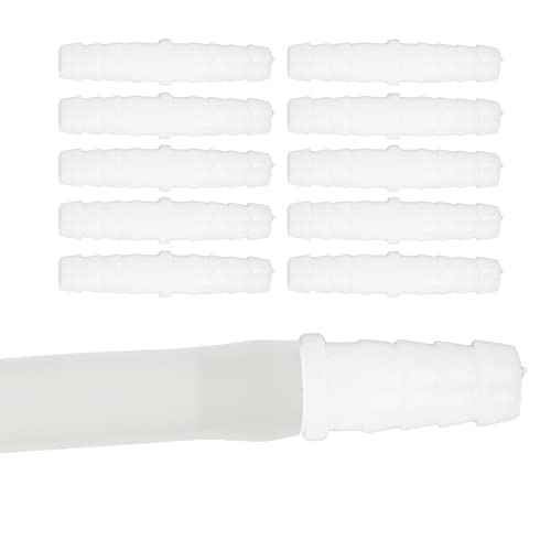 Plastic Hose Barb Fitting, 6mm Straight Equal Barbed Splicer, PE Material, 10 Pieces, for Aquarium and Water Tubing - size: 6-6mm straight through