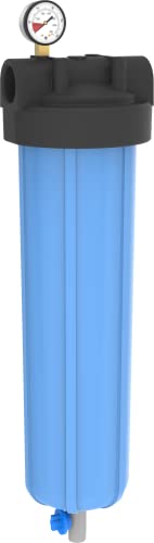 Pentair Pentek 150337 PBH Big Blue Bag Filter Housing, 1 1/2" NPT #20 Bag Vessel Assembly with Gauge, Wrench and Drain Valve, 20-Inch, Black/Blue - size: 20-Inch, style: 1 1/2" NPT