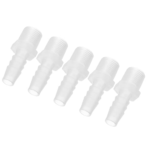 PATIKIL 3/8" Barb x 3/8" G Male Connector, 5 Pcs Plastic Hose Barb Fitting Industrial Hose Barb to Pipe Fitting Connect for Water Liquid Air Fuel - size: 3/8" x 3/8"