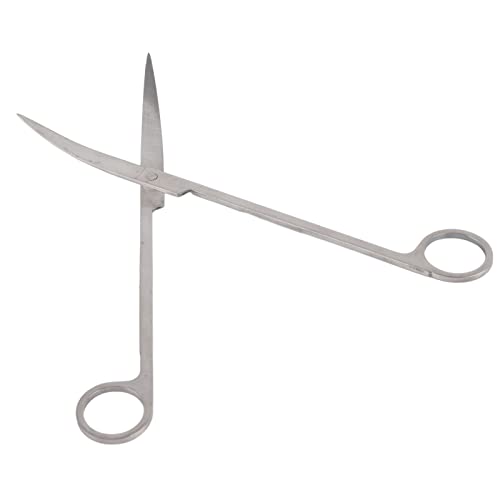 Gavigain Stainless Steel Aquarium Scissors, Curved and Straight Designs, Ergonomic Handle, Sharp Blades, for Aquascaping Hobbyists and Professionals (Bend 25cm)