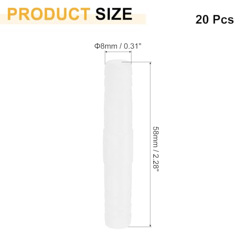 uxcell 20Pcs Aquarium Air Valve Connector, Plastic Inline Tubing Non-Return Valves for 8mm ID Airline Tubing Fish Tank Pond Air Line, White