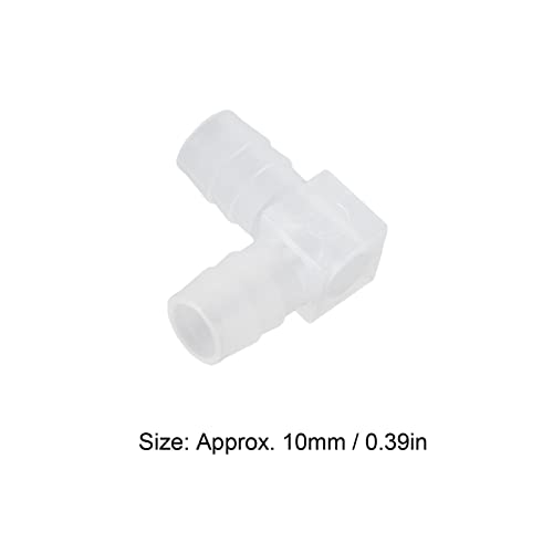 10Pcs Elbow Hose Barb Plastic Fitting 90 Degree Equal Barbed Joint Adapter L Shape - Wide Range of Use (10mm) - size: 10mm