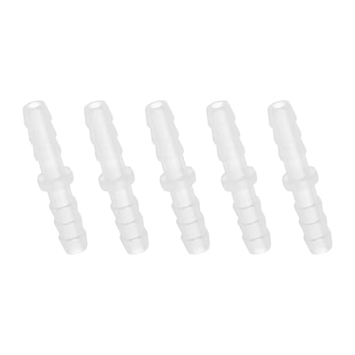 MECCANIXITY 5pcs Plastic Hose Barb Fitting, 3/16" Barbed Hose Pipe Fitting Splicer Mender Joint Adapter for Water Liquid Fuel Line Tube, Clear - color: Clear, size: 3/16"