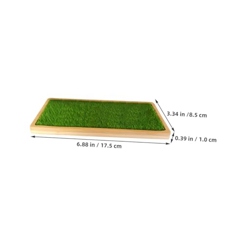 Garneck Resin Ornament Display Stand Tray and Artificial Grass Mat for Handicrafts Figures Dolls and Jewelry Organization Home Decor