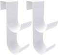 codree 2 PCS Pool Fence Hooks for Pool Equipment, White Heavy Duty Fence Hooks for Pool Poles, Slipe-on Fence Hanger for Pool Hose Pool Skimmer, Fit 3/4 Inch to 1-1/4 inch Railing - color: White-2