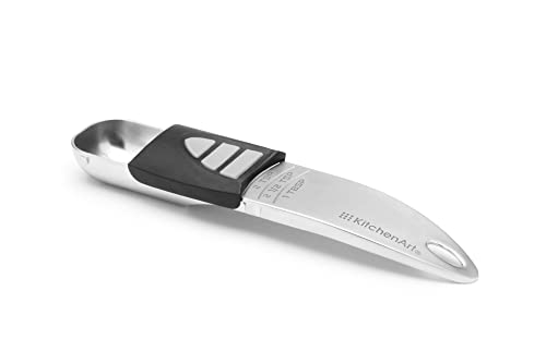 KitchenArt Stainless Steel Pro Adjust-A-Tablespoon, Adjustable Tablespoon Scoop, Measures 1/2 TSP to 1 TBL - size: Tablespoon