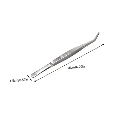 6pcs Succulent Bonsai Cactus Tweezer Curved Reptile Accessories Grass Garden Reptile Feeding Aquascaping Tools Pliers Tool Flowerpot Stainless Steel Clip