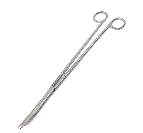 Long Stainless Steel 12" Aquarium Fish Tank Aquatic Plant Trimming Aquascaping Kelly Scissors Curved Round Pattern