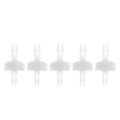5 Pcs Aquarium Plastic Hose Barb Fitting 1/8" to 5/32" Inline Check Valve One Way Non Return Barb Hose Fittings Clear Plastic