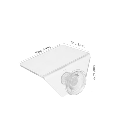 Aquarium Floating Shelf: Fish Tank Acrylic Ledge Plants Holder with Suction Cup - 4x3.2x2in Transparent Ledge for Aquarium Coral Aquatic Plants Moss - size: 10.00X8.00X5.00CM