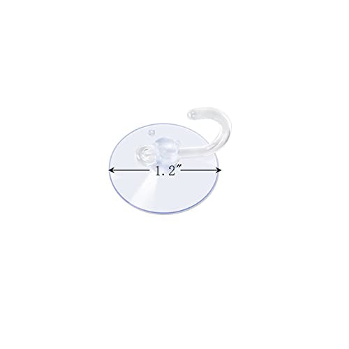 AQUANEAT 20 Packs Suction Cups 1.2 Inch Clear Sucker Pads with Hooks for Glass Home Organization Decoration - size: 1.2 inch