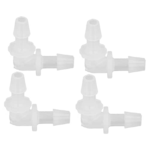 12Pcs Premium Plastic Hose Barb Fittings Elbow Connector Right Angle Barbed Splicer Adapter for Aquarium Lab Tubing Durable PP Material (5.6mm) - size: 5.6mm