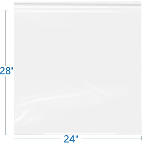 iMailer- 24" x 28" 50 Pack- 2 Mil Resealable Zip Bags- Clear Plastic Bags with Zip Top Lock for Storage, Organizing, Crafts, Travel - size: 24" x 28" 50 Pack