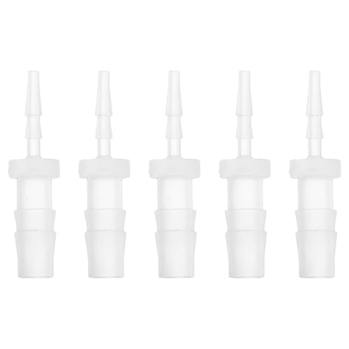 5 Pcs Aquarium Plastic Hose Barb Fitting 1/16" to 3/16" Hose ID Connectors Clear Plastic - size: 1/16"-3/16"