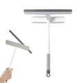 2-in-1 Window Screen Cleaner Brush with Squeegee, 360° Rotation Silicone Shower Windshield Squeegee with Lightweight Anti-Slip Grip for Window Screens Cars Glass Mirrors Shower Doors Tiles (Gray) - color: Gray