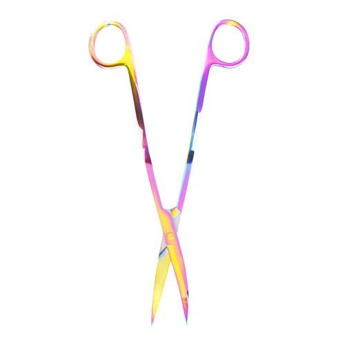 Mandala Crafts Rainbow Stainless Steel Curved Aquarium Scissors for Trimming Aquatic Plants – Wave Aquascape Scissors for Fish Tanks, Hospital Tanks, Goldfish Bowls, Aquariums, and Terrariums - color: Rainbow Wave Scissors, size: 10 Inches