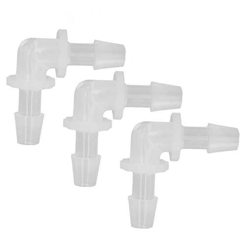 12Pcs Premium Plastic Hose Barb Fittings Elbow Connector Right Angle Barbed Splicer Adapter for Aquarium Lab Tubing Durable PP Material (5.6mm) - size: 5.6mm
